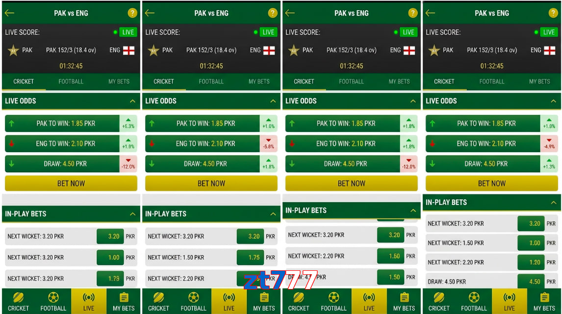 Game list for Zt777 bet section